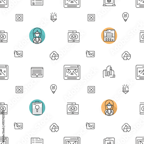 Medical Professionals Icons with Office Symbols.