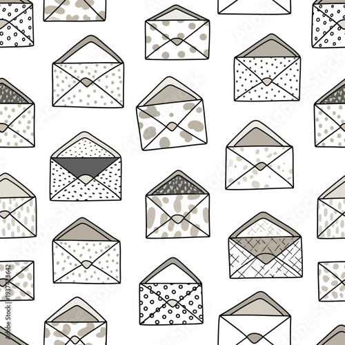Collection of Hand Drawn Envelopes with Patterns.