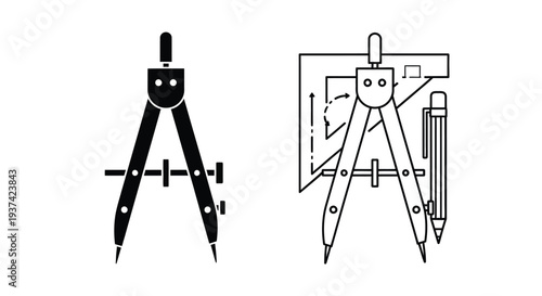 Precision drafting tools set Vector