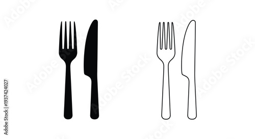 Modern flat cutlery icons set Vector