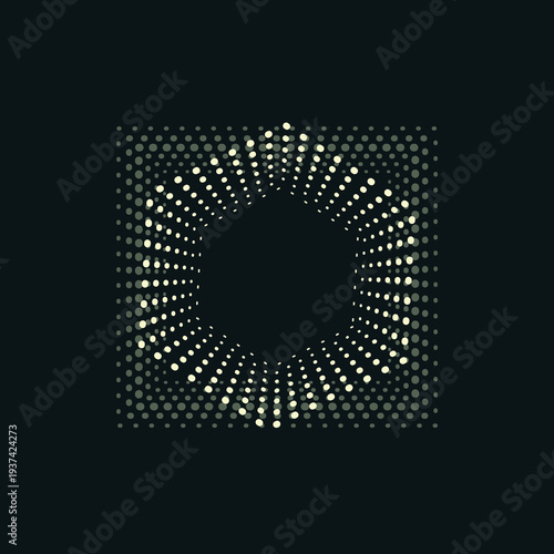 A square pattern of dots forming a circular shape in the center vector