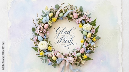Swedish Easter Greeting with Elegant “Glad Påsk” Lettering