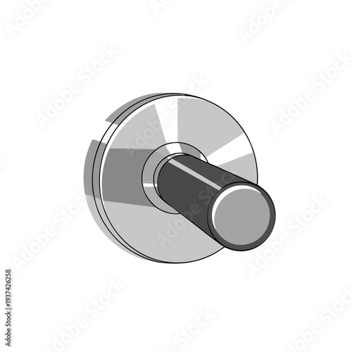 Close up of a Modern Metallic Door Handle with Circular Plate