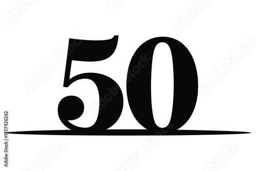 Large black number fifty graphic