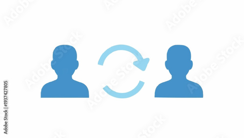 Two People Silhouettes with Exchange.