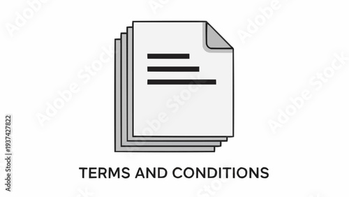 Stack of legal terms and conditions.