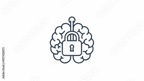 Brain with Lock on Forehead Secure.