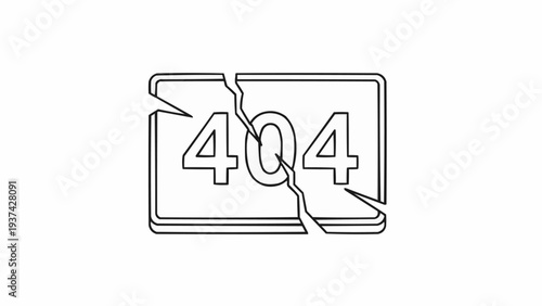 Cracked web page error sign icon.