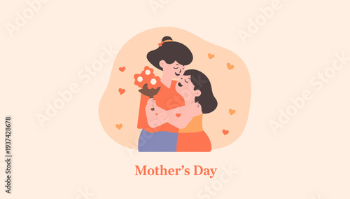 Mother and Daughter Celebrating Mother's Day with Love and Affection.