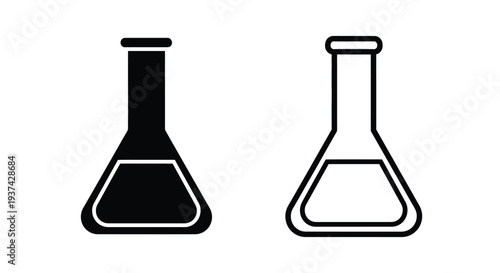 Modern lab glassware icons set Vector