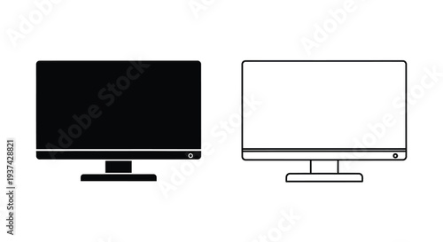 Modern flat screen tv design comparison Vector
