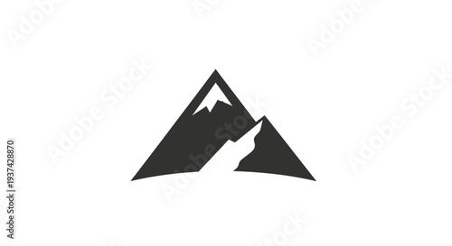 Black Mountain Peaks Silhouette Icon Graphic.