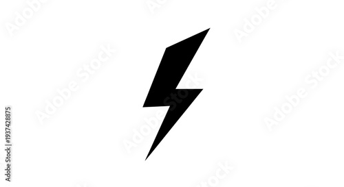 Black lightning bolt icon symbol.