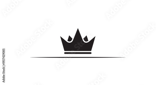 Black crown symbol icon logo.