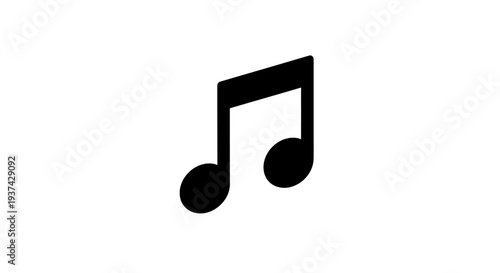 Black eighth note music symbol icon.