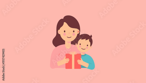 Mother and child reading a book together happily.