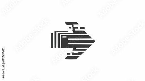 Stylized Faucet Icon with Water Flow.