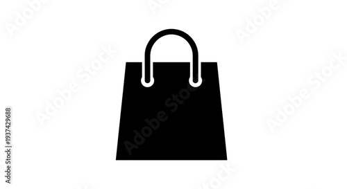 Black Shopping Handbag with Handle.