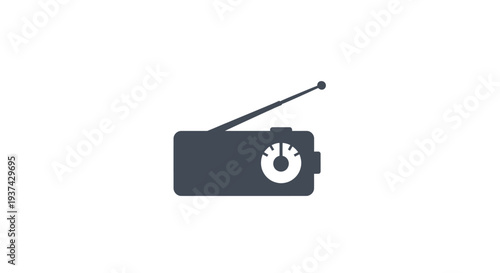 Black Radio Device with Antenna.