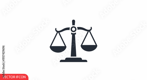 Black scale icon for justice balance.