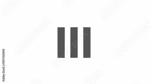 Three Vertical Black Bars Alignment Symbol.