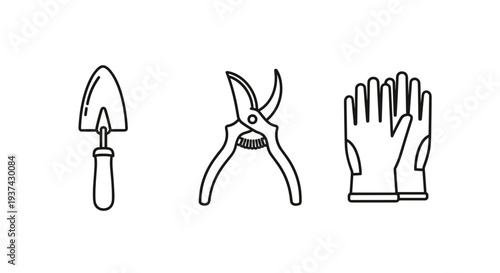 A set of gardening tools on transparent background for commercial use