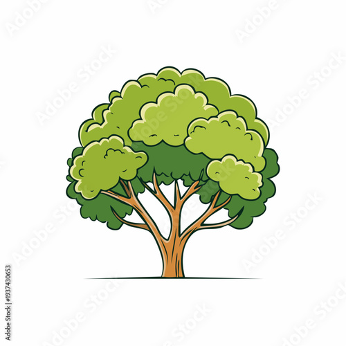 Hand drawn shrub bush shrubbery tree.