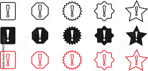 Exclamation mark symbols and shapes