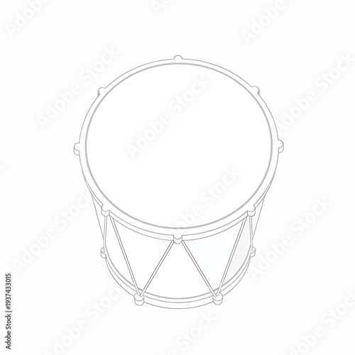 Simple Line Drawing of a Drum.