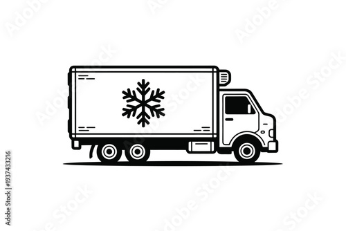 Refrigerated Truck with Snowflake Logo