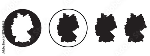 Germany country map sign symbol icon set