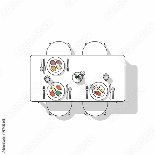 Table Setting with Plates and Utensils.