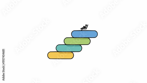 Colorful Pill Shapes Arranged in Ascending Order.