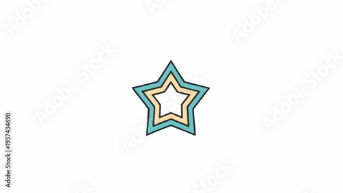 Multicolored Star Icon with Layers.