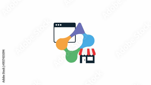 Colorful megaphone and browser icon.