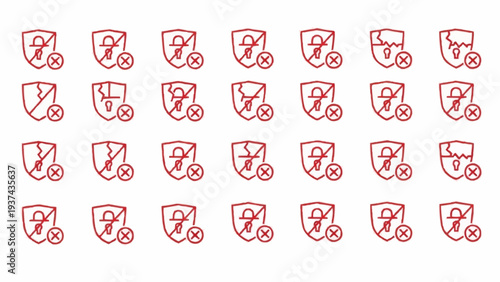 Red bicycle logos on shields icons.
