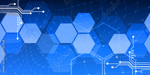 Abstract hexagon technology style geometric shape background, simple white background image.