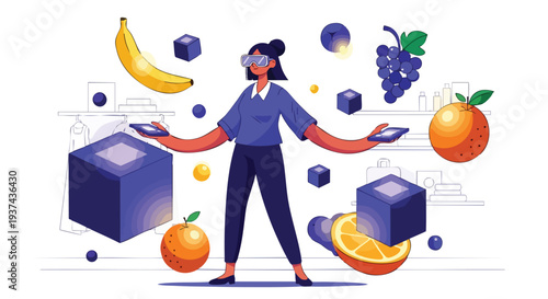 Immersive augmented reality retail solution for personalized grocery shopping experiences and interactive consumer engagement