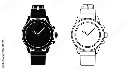 Minimalist wristwatch vector designs Vector