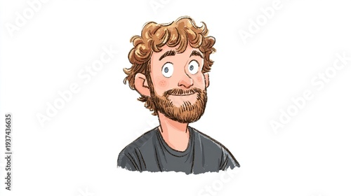 Wallpaper Mural Friendly cartoon man with surprised expression Torontodigital.ca