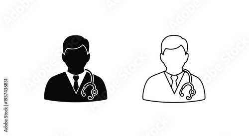 Professional doctors icon set Vector