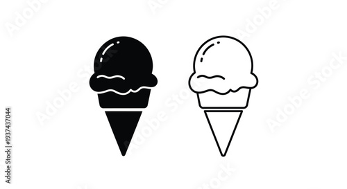 Delicious ice cream cones art Vector