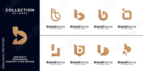 Modern letter B initials logo design collection.
