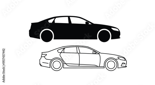 Modern car silhouettes design Vector