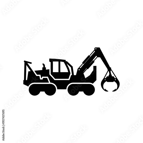 Industrial claw machine for heavy lifting and material handling, an iconic symbol of construction and logistics