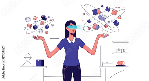 Visionary Logistics Manager Optimizing Global Supply Chain and Inventory via Augmented Reality Interface