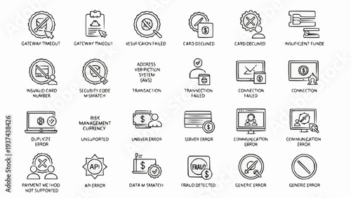 Collection of business communication icons.