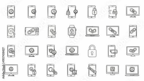 Collection of computer security icons.