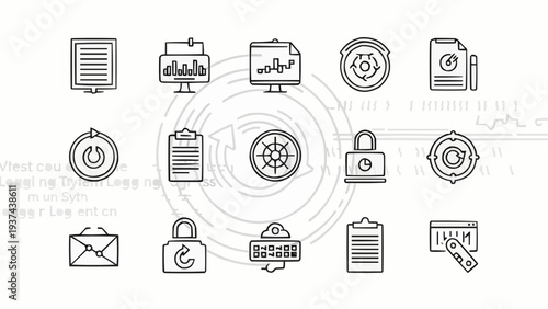 Security icons for business and technology.