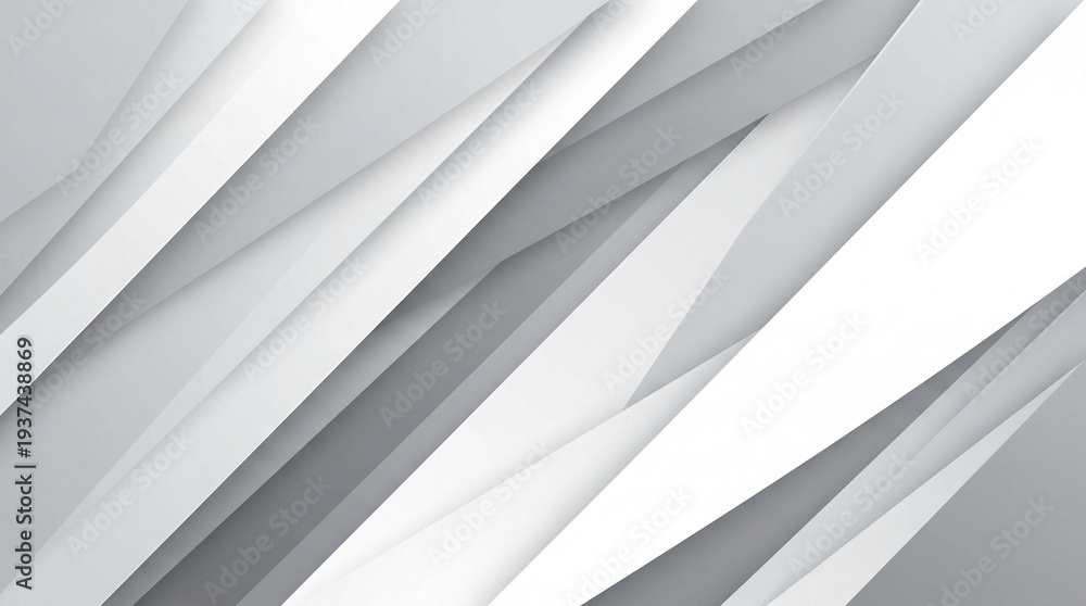 Fototapeta premium Elegant Abstract Geometric Background with Overlapping White and Grey Layers